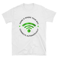Funny Geek T-Shirt - Home is Where Wifi Connects - IT Gift - Cuccico Design