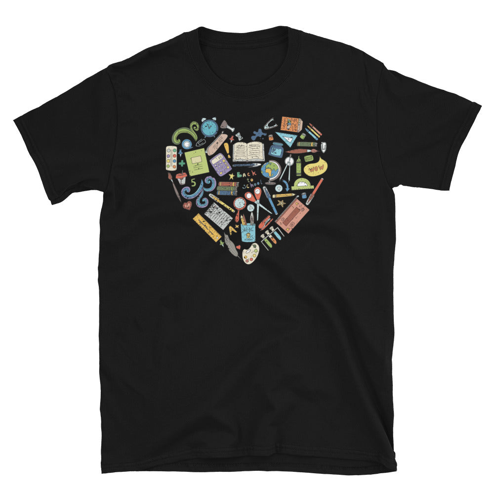 Teaching Elements Colorful Heart Unisex T-shirt - Cuccico Design