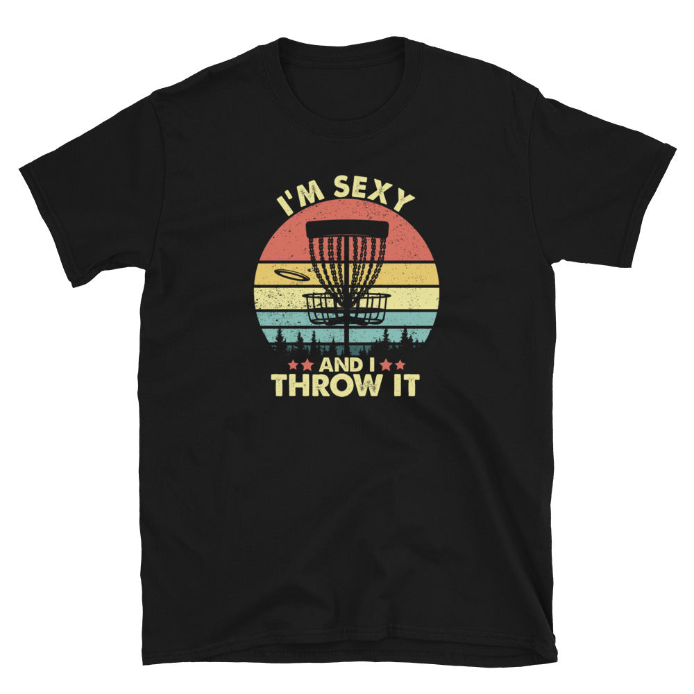 Funny 'Sexy I Throw It' Disc Golf T-Shirt | Vintage Style - Cuccico Design