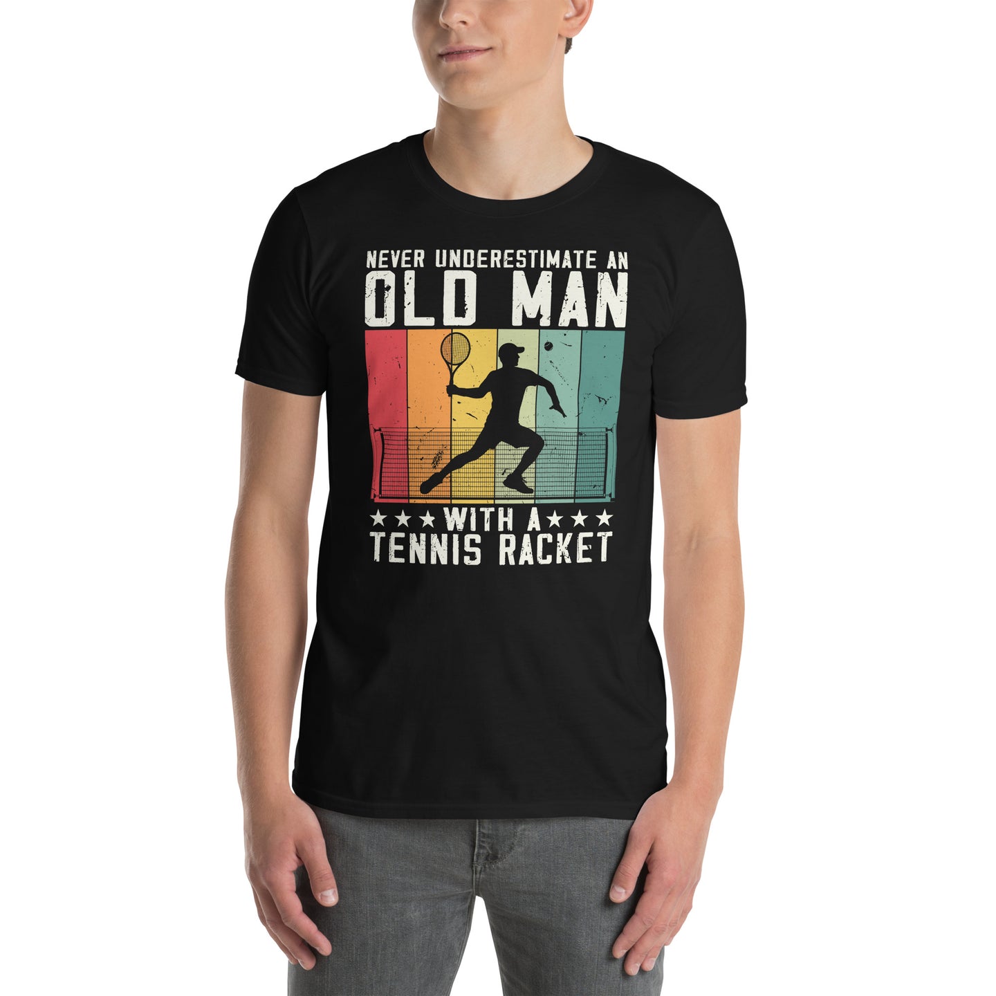 Tennis T-Shirt: Never Underestimate An Old Man - Cuccico Design