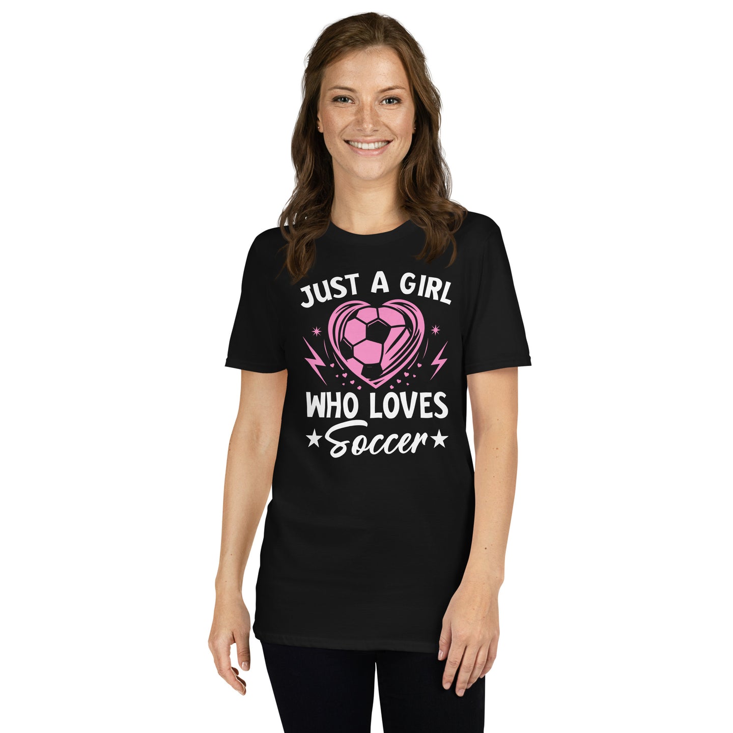 Cute Just a Girl Who Loves Soccer T-Shirt for Girls - Cuccico Design