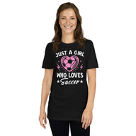 Cute Just a Girl Who Loves Soccer T-Shirt for Girls - Cuccico Design