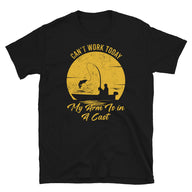 Funny Fishing T-Shirt: Can't Work Today Arm in Cast - Cuccico Design