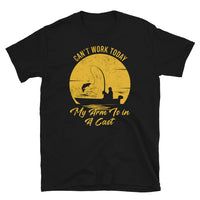 Funny Fishing T-Shirt: Can't Work Today Arm in Cast - Cuccico Design