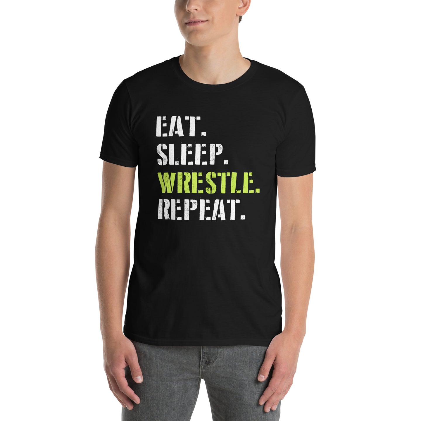 Eat Sleep Wrestle Repeat - Cool Wrestling T-Shirt - Cuccico Design