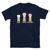 Funny Rock Paper Scissors Cat T-Shirt | Cute Paw Design - Cuccico Design