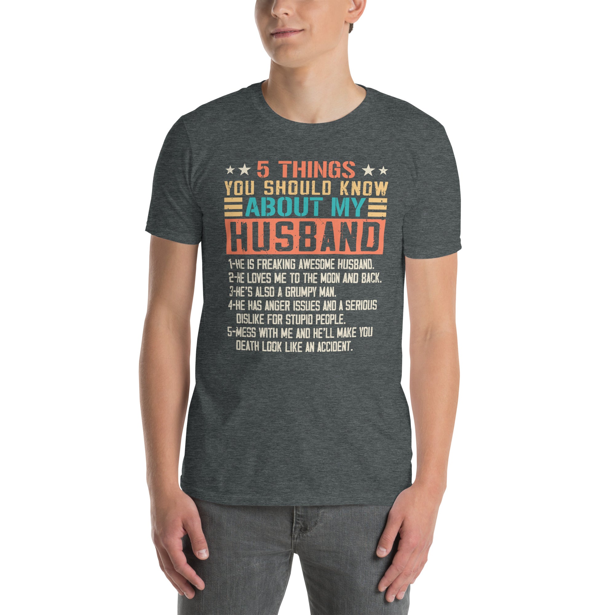 Funny Husband Shirt - 5 Things About My Husband Tee - Cuccico Design