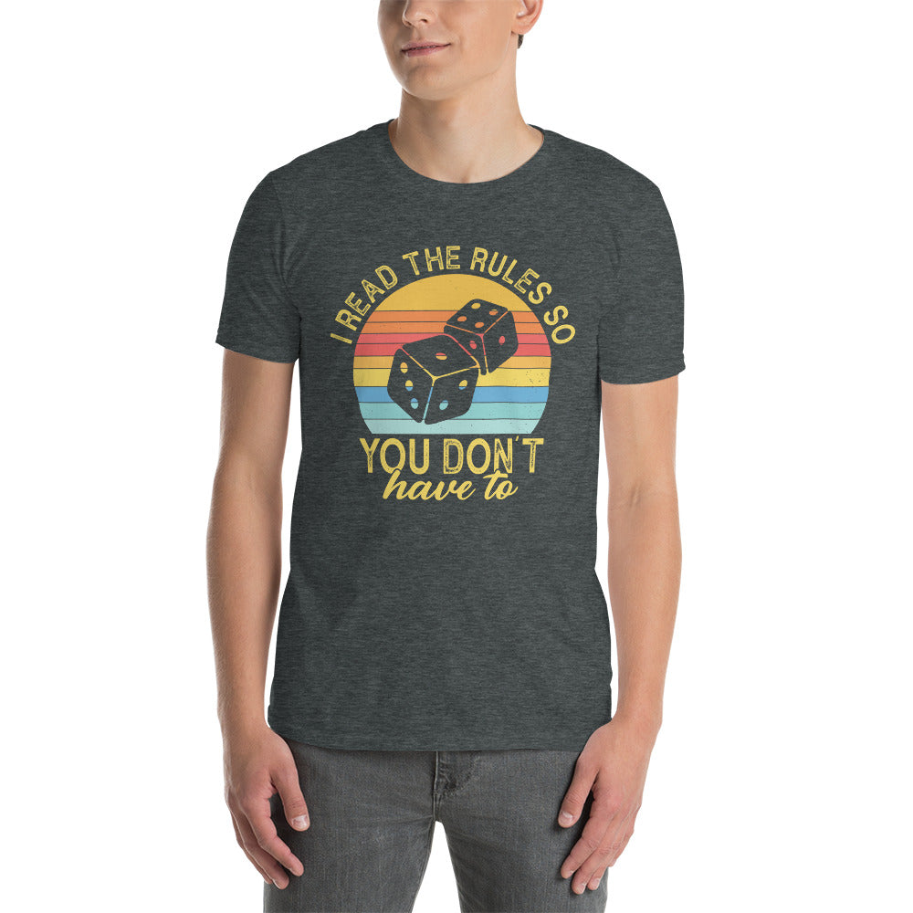 Funny Board Game T-Shirt I Read Rules So You Don't Have To - Cuccico Design