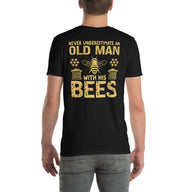 Never Underestimate Old Man With His Bees T-Shirt | Funny Beekeeping Gift - Cuccico Design