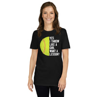 Yes I Throw Like A Girl Softball T-Shirt - Funny Gift - Cuccico Design