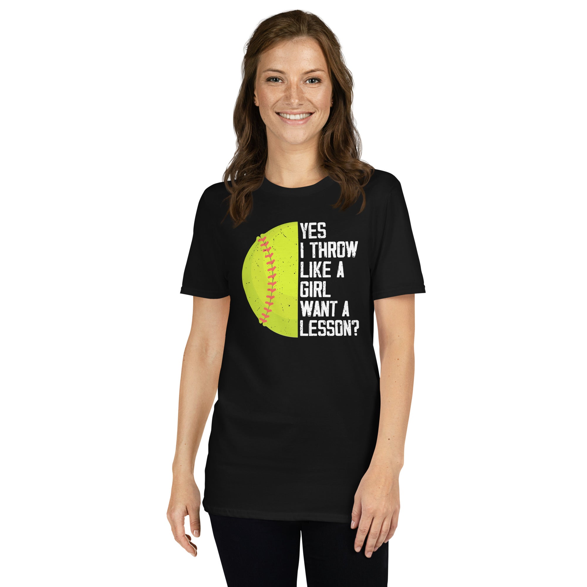 Yes I Throw Like A Girl Softball T-Shirt - Funny Gift - Cuccico Design