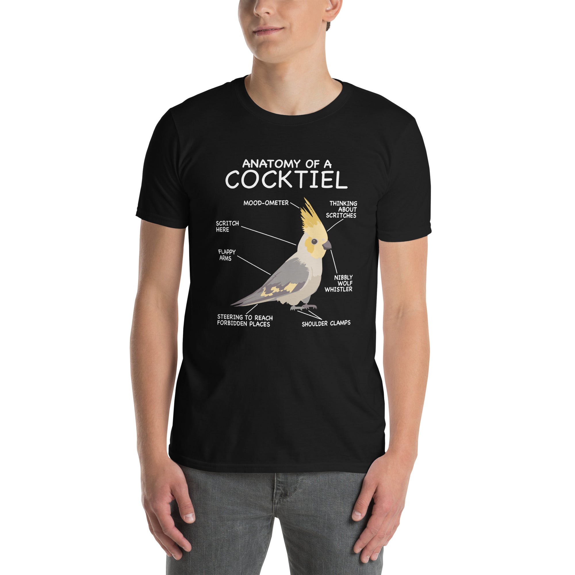 Cockatiel T-Shirt | Funny Parrot Anatomy Bird Lover Gift - Cuccico Design
