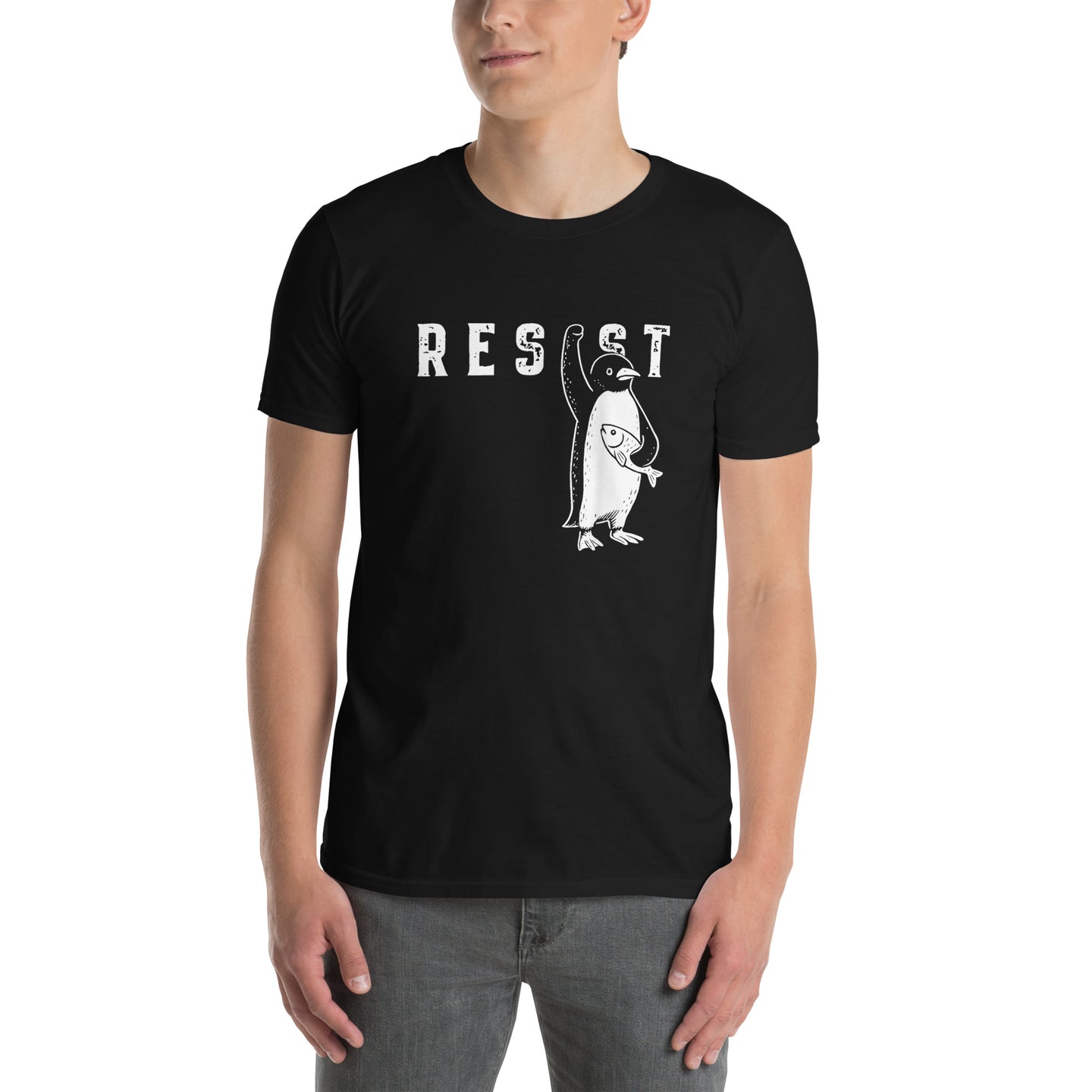 Resist Penguin Activism Penguin T-Shirt | Funny Graphic Tee - Cuccico Design