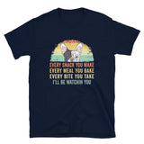 Funny French Bulldog T-Shirt: Every Snack Every Meal - Cuccico Design