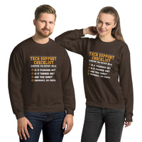 Funny Tech Support Checklist Sweatshirt | IT Support Gift - Cuccico Design