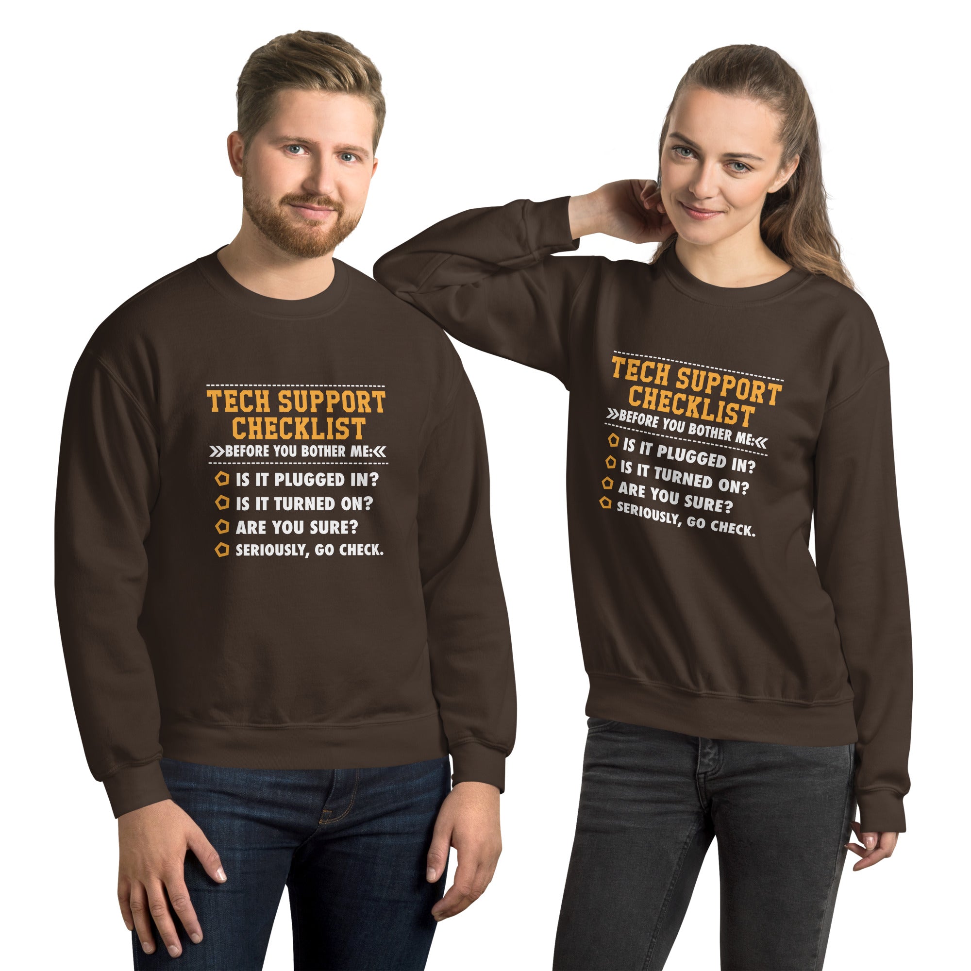 Funny Tech Support Checklist Sweatshirt | IT Support Gift - Cuccico Design