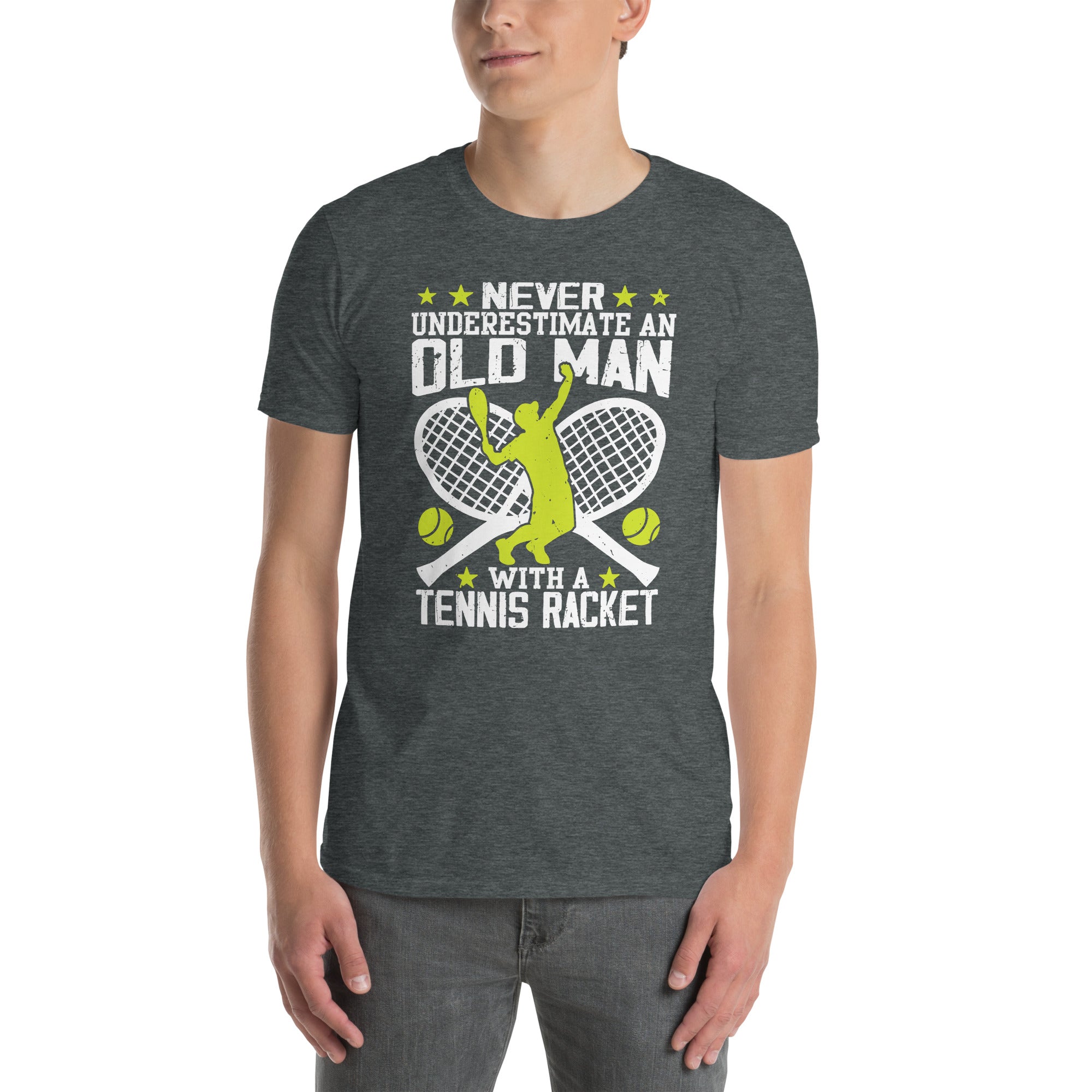 Never Underestimate An Old Man Tennis T-Shirt - Funny Gift - Cuccico Design