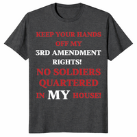 3rd amendment rights sarcastic shirt in dark heather grey