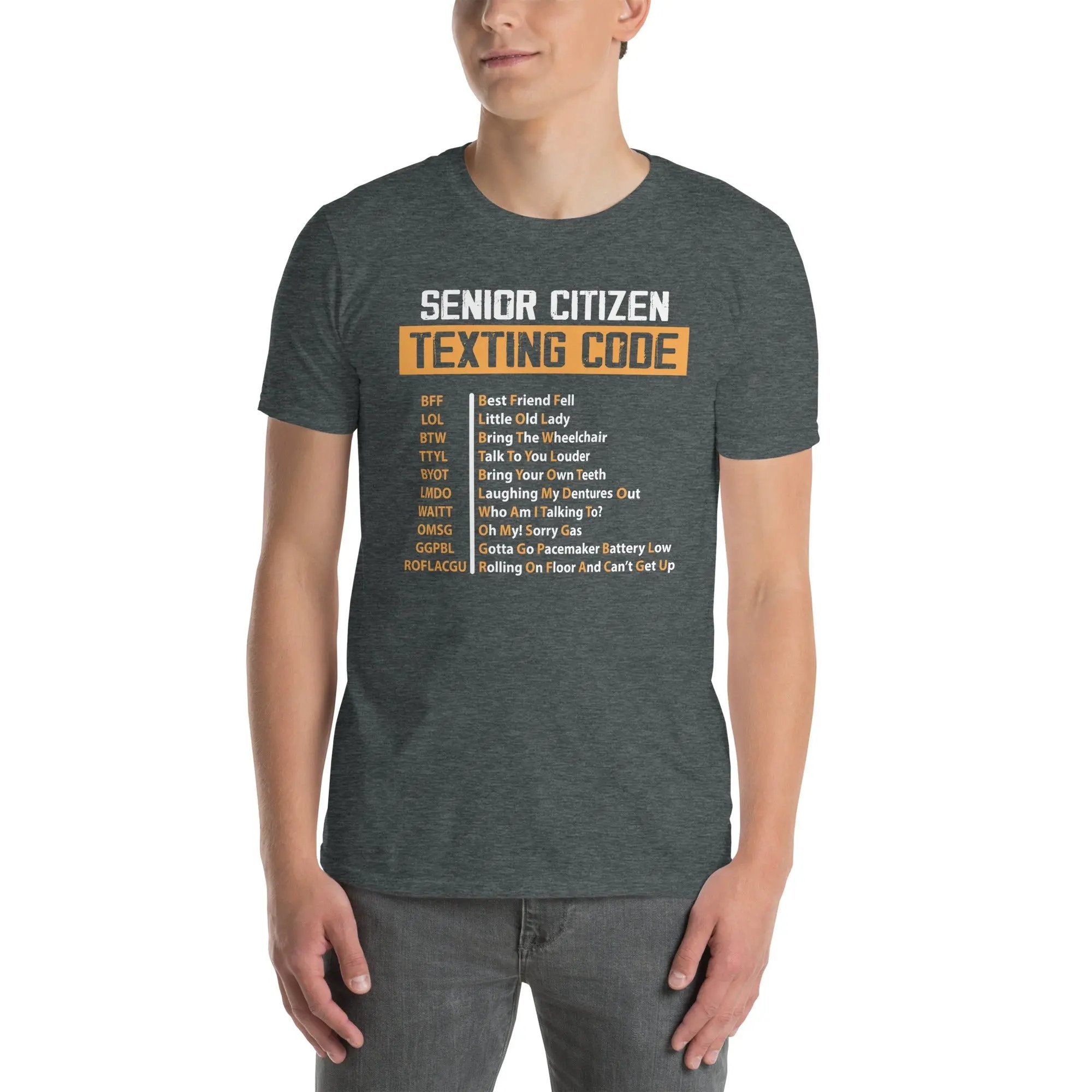 Senior Citizen Texting Code Funny T-Shirt - Grandpa Gift - Cuccico Design