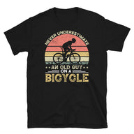 Funny Cycling T-Shirt: Old Guy On A Bicycle Design - Cuccico Design