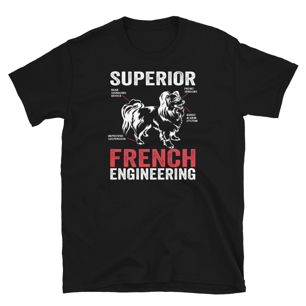 Funny Papillon T-Shirt - French Engineering Dog Gift - Cuccico Design