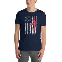 Distressed American Flag Gun T-Shirt - Pro Gun Gift Tee - Cuccico Design