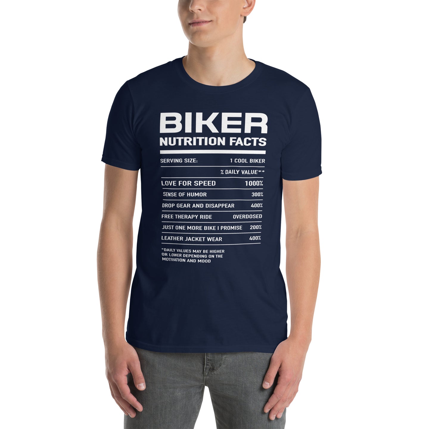 Funny Biker Shirt: Biker Nutrition Facts T-Shirt - Cuccico Design
