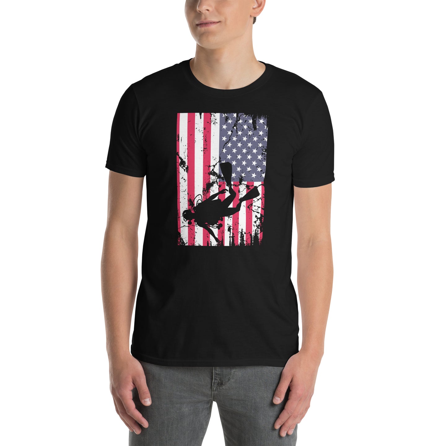 Scuba Diving American Flag T-Shirt - Cuccico Design