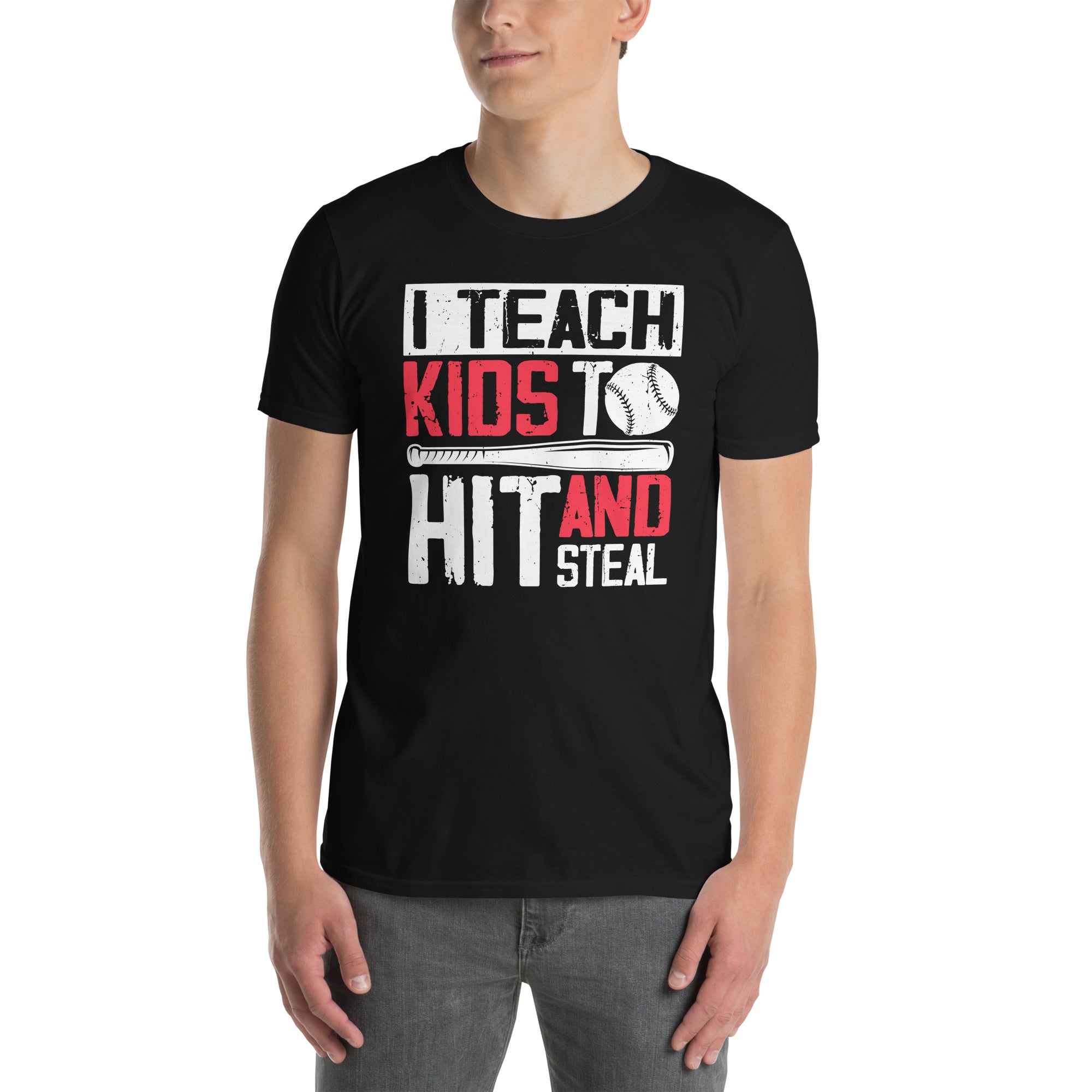 I Teach My Kids To Hit and Steal Funny Baseball T-Shirt - Cuccico Design