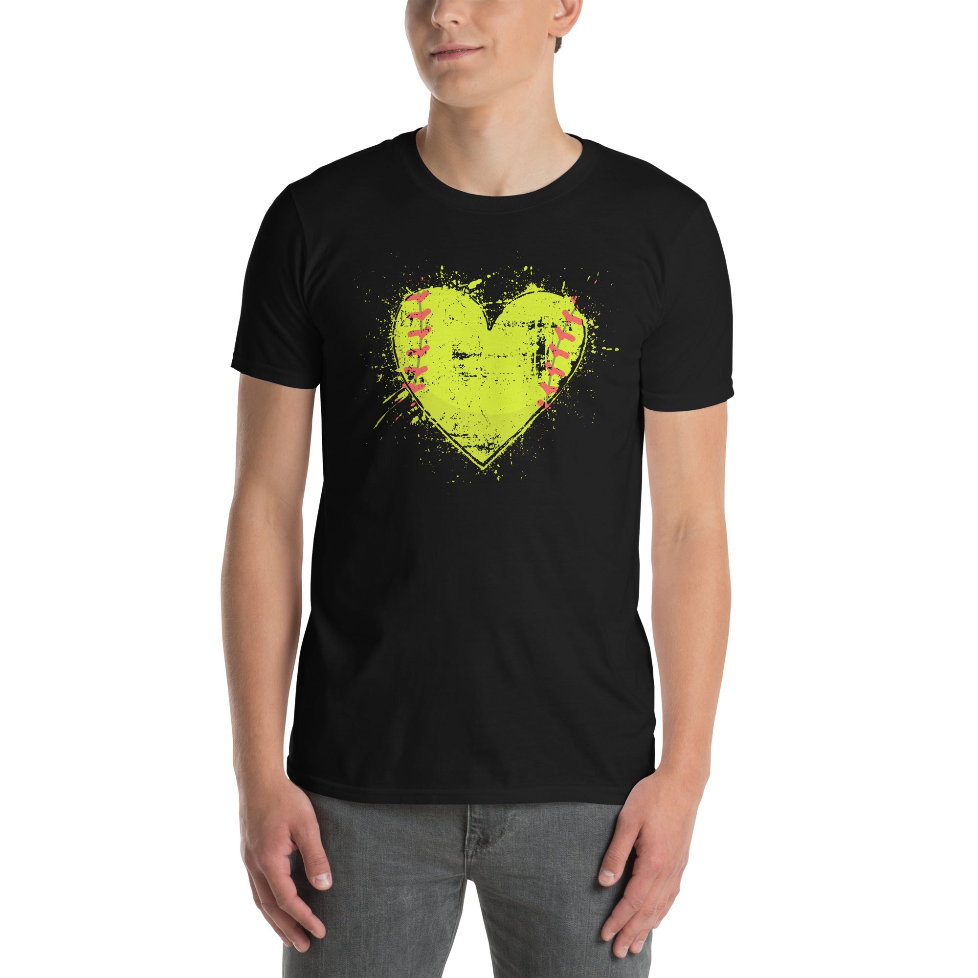 Softball Heart Valentine's Day T-Shirt - Cuccico Design