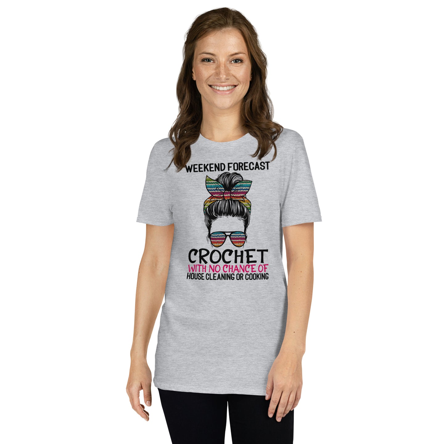 Weekend Forecast Funny Crochet T-Shirt | Crocheting Tee - Cuccico Design