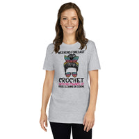Weekend Forecast Funny Crochet T-Shirt | Crocheting Tee - Cuccico Design