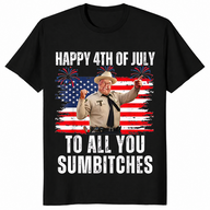 4th of July BBQ shirt in black