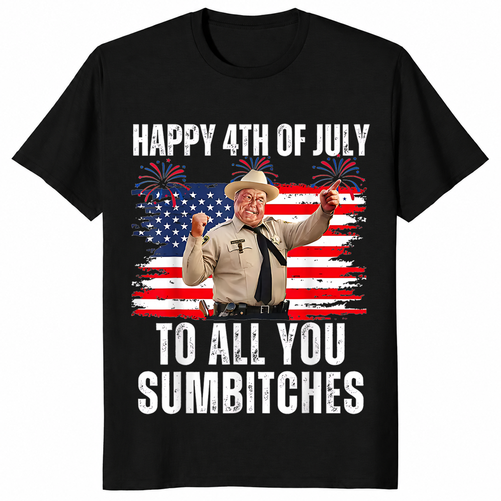 4th of July BBQ shirt in black