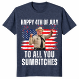 4th of July BBQ shirt heather navy