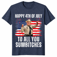 4th of July BBQ shirt heather navy