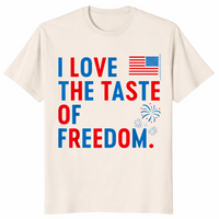 4th of July couple shirts in natural