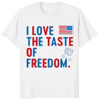 4th of July couple shirts in white