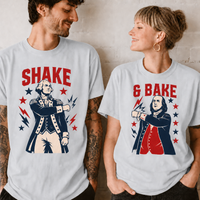 4th of July couples shirt in ice grey