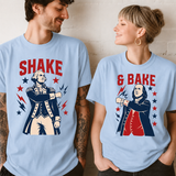 4th of July couples shirt in light blue