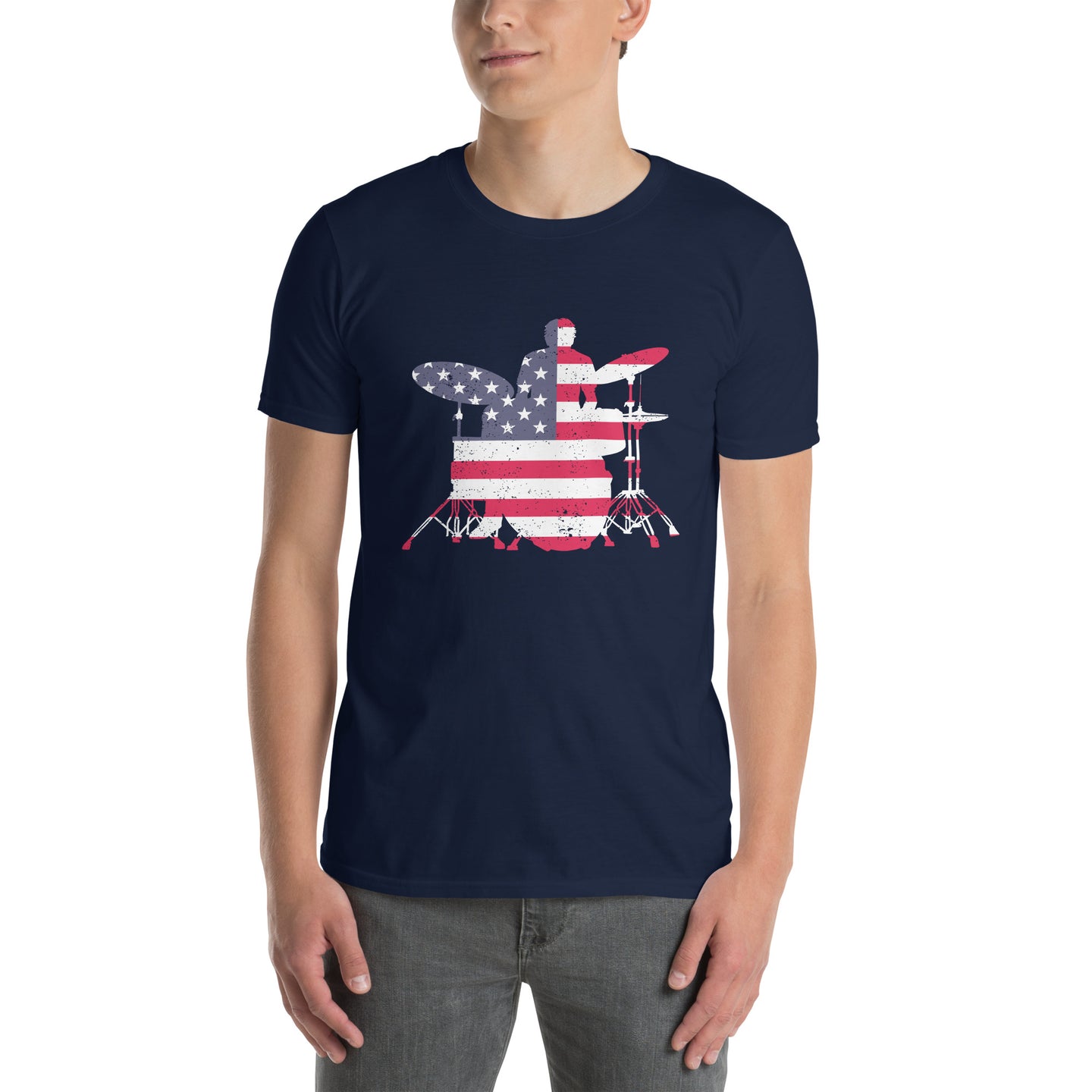 American Flag Drummer T-Shirt - Perfect Gift for Drummers - Cuccico Design