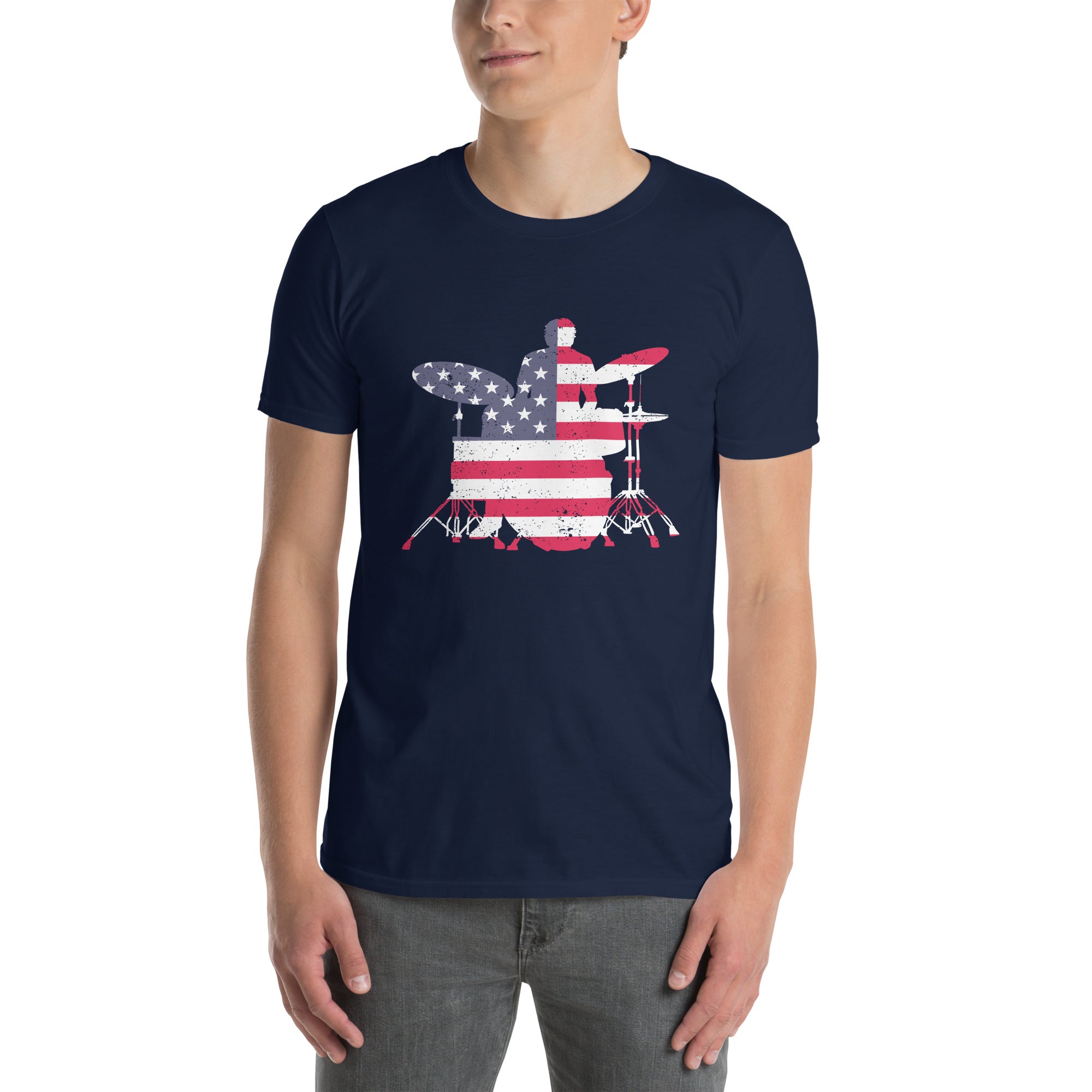 American Flag Drummer T-Shirt - Perfect Gift for Drummers - Cuccico Design