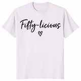 50th birthday shirt in ice grey