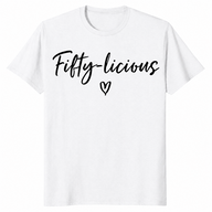 50th birthday shirt in white