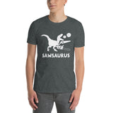 Funny Woodworking T-Shirt | Sawsaurus Dinosaur Carpenter Tee - Cuccico Design