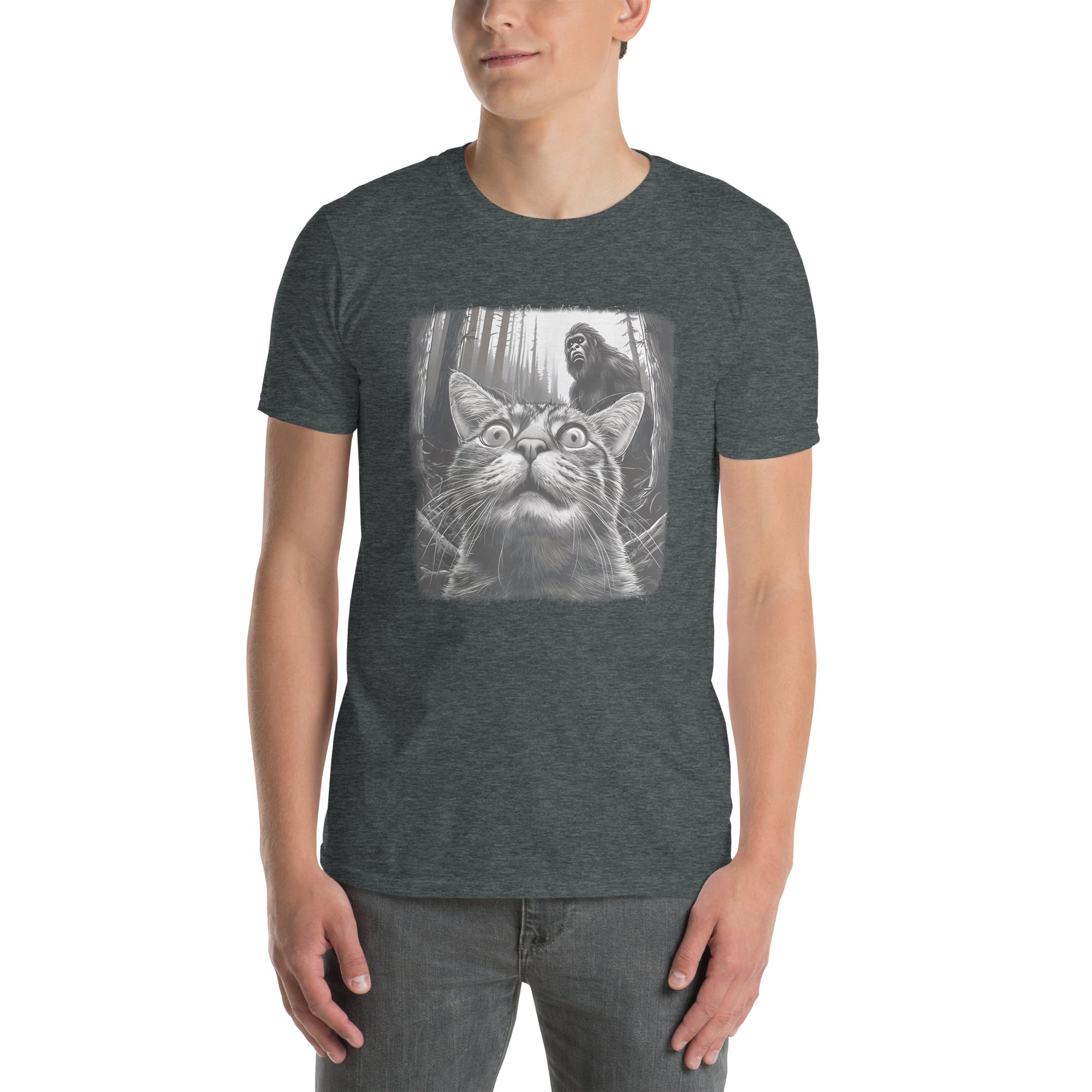 Bigfoot Cat Selfie T-Shirt - Funny Sasquatch Graphic Tee - Cuccico Design