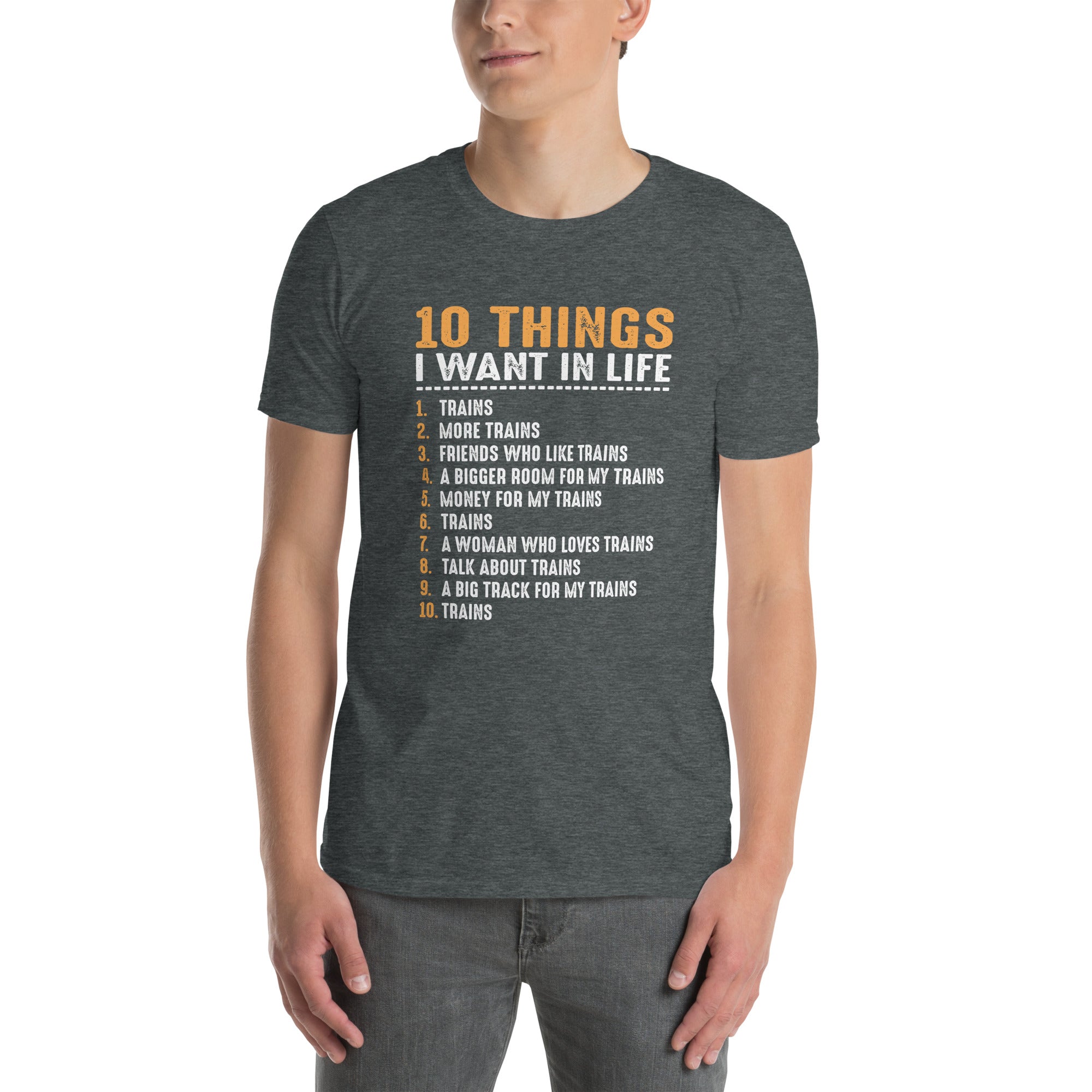 Train T-Shirt for Men - 10 Things I Want In My Life Design - Cuccico Design