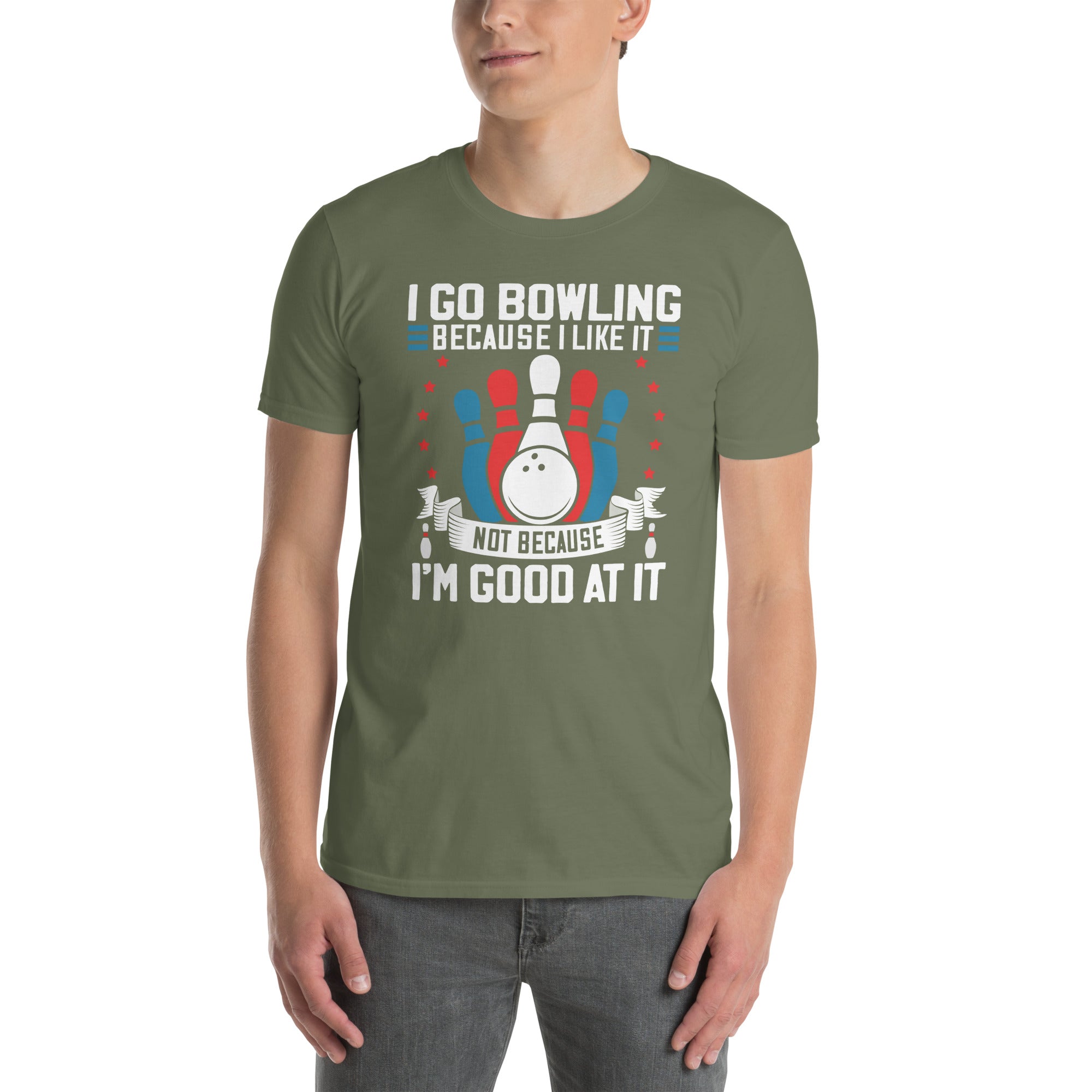 Funny Bowling T-Shirt - I Go Bowling Because I Like It Quote - Cuccico Design