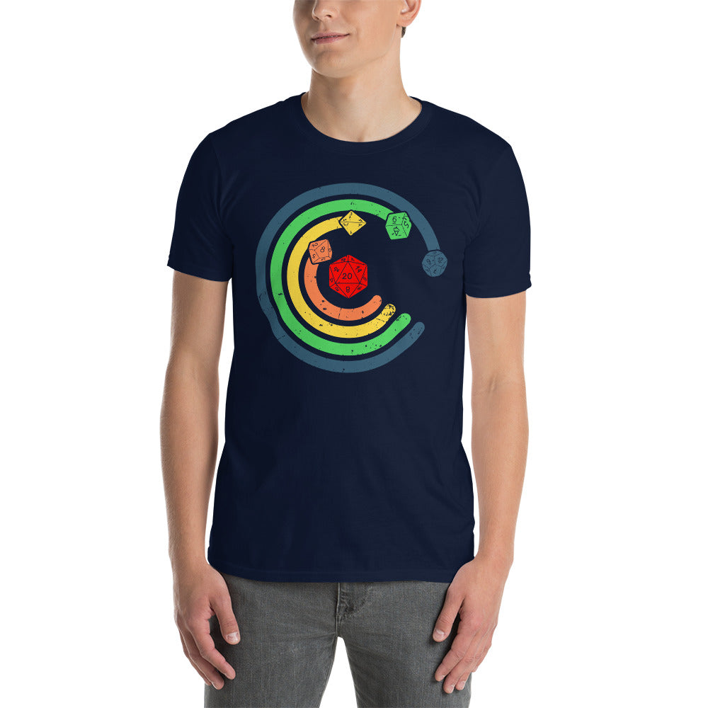 Colorful DnD Dice T-Shirt | Geeky RPG Gift - Cuccico Design