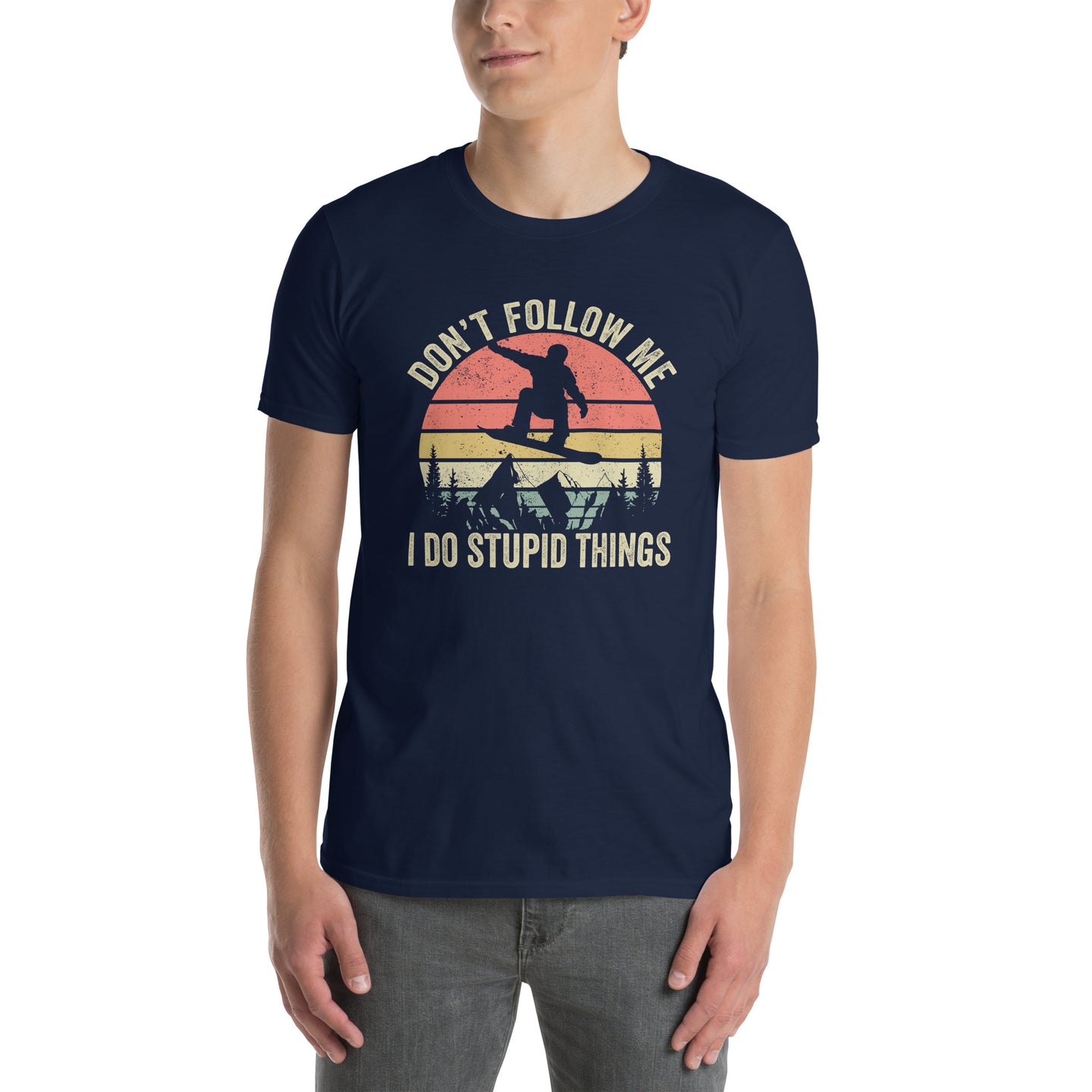 Dont Follow Me T-Shirt: Funny Ski Snowboard Vintage Sunset - Cuccico Design